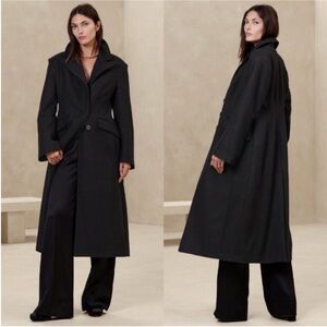 NWT! Banana Republic Black Isola Melton Hourglass Topcoat - Multiple Sizes